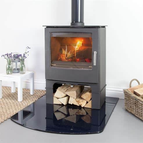 Mendip Woodland SE Wood burning Stove With Log Store - Complete Stoves